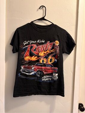 Black 'Route 66' Baby Tee